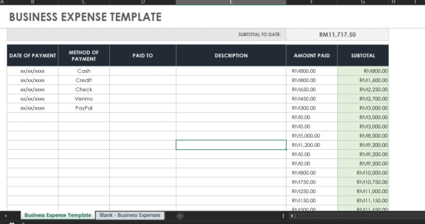 Excel Template: Business Expense