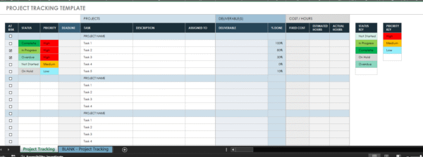 Excel Template: Project Tracking