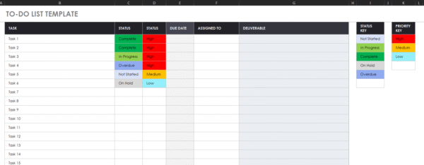 Excel Template: To Do List Template