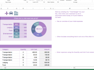 Template Excel: Travel Budget Tracker