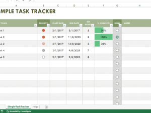 Template Excel: Task Tracker