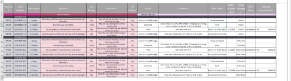Template Excel: Candidate Screening Tracker