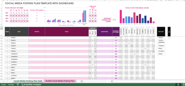 Template Excel: Social Media Posting Plan