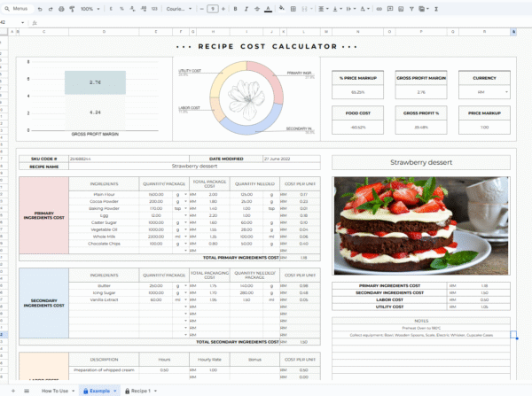 Template Excel Premium: Recipe Cost Auto Calculator (Best Selling) - Image 2