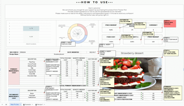 Template Excel Premium: Recipe Cost Auto Calculator (Best Selling)