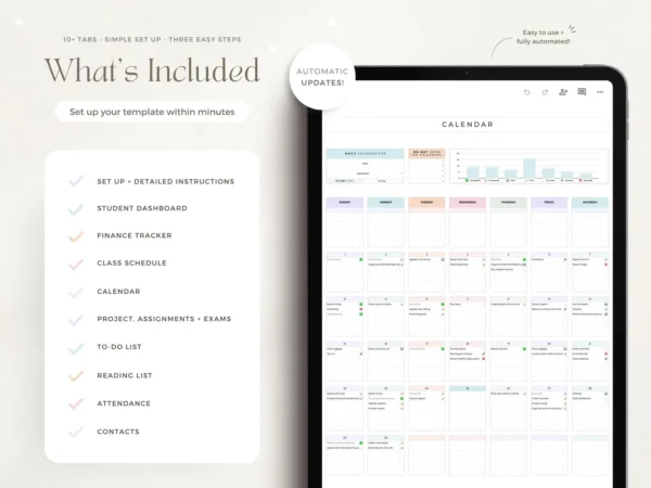 Template Excel Premium: Student Planner Tracker & Academic Planner Logger - Image 2