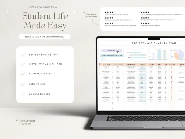 Template Excel Premium: Student Planner Tracker & Academic Planner Logger - Image 9
