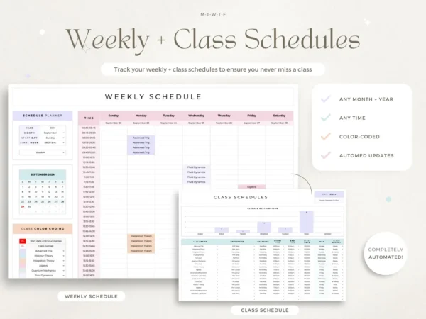 Template Excel Premium: Student Planner Tracker & Academic Planner Logger - Image 4