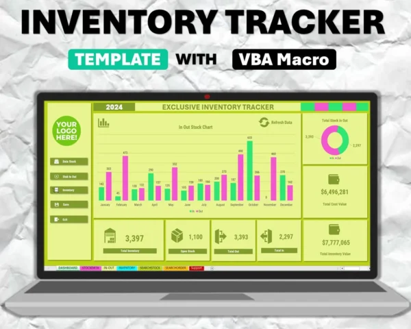 Template Excel Premium: Inventory List & Business Stock Management Excel Template dengan Dashboard VBA Macro