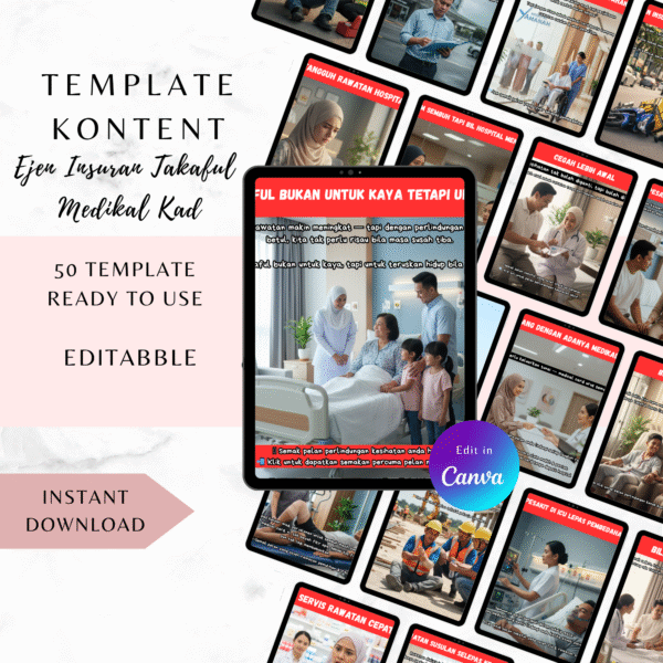 Template Social Media Content (Editable) Edisi 2.0  : Agent Insuran/Takaful/Medikal Kad